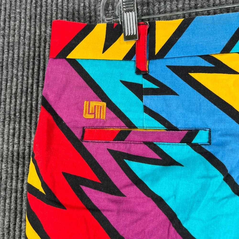 Loudmouth Golf Shorts Mens 34 Blue Purple Geometric Casual Chino Outdoor Light